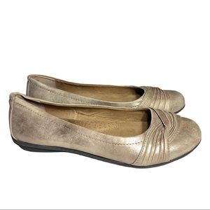 White Mountain Cliffs Brushed Gold Ballet Flat